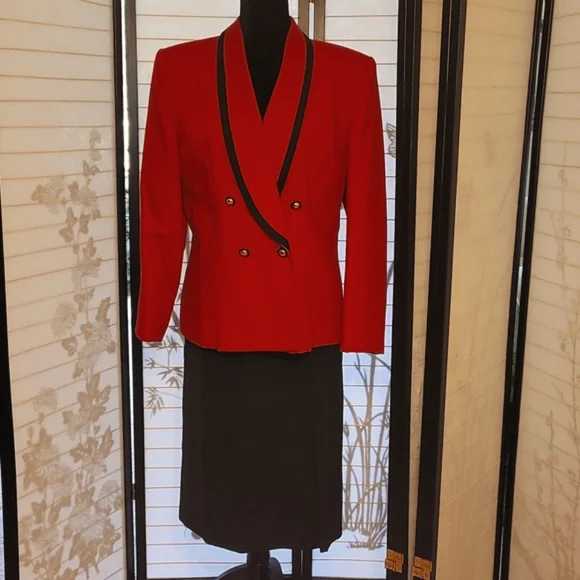 Kasper for Skirts Vintage Kasper For Asl Pc Red And